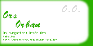 ors orban business card