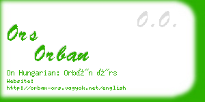 ors orban business card